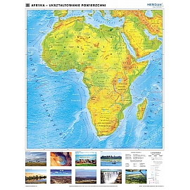 Afryka - mapa fizyczna 200 x 150 cm