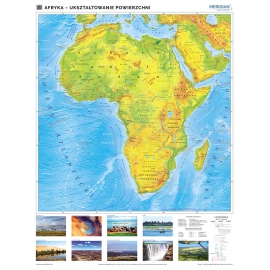 Afryka - mapa fizyczna 160 x 120 cm