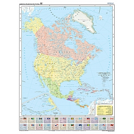 Ameryka Północna i Środkowa - ścienna mapa polityczna 160x120 cm
