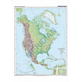 Ameryka Północna - mapa fizyczna 200x150 cm