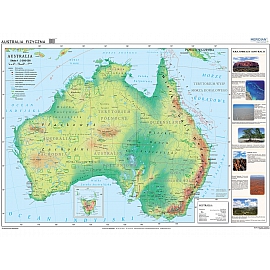 Australia - ścienna mapa fizyczna 200 x 150 cm
