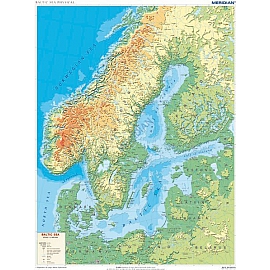 Baltic Sea physical - mapa ścienna w języku angielskim 160 x 120 cm