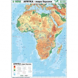 DWUSTRONNA MAPA ŚCIENNA AFRYKI – FIZYCZNA / POLITYCZNA 1:9 100 000