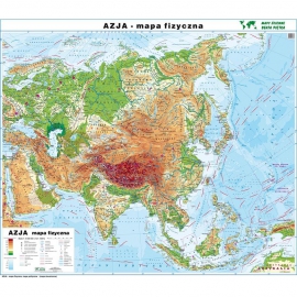 DWUSTRONNA MAPA ŚCIENNA AZJI – FIZYCZNA / POLITYCZNA 1:8 000 000