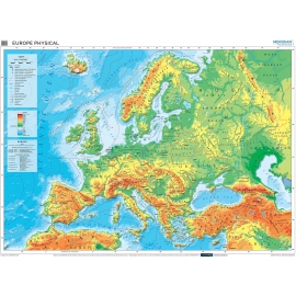 Europe physical map - mapa ścienna w języku angielskim 120x160 cm