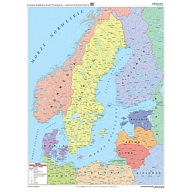 Kraje basenu Morza Bałtyckiego - ścienna mapa polityczna 200 x 150 cm