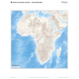 Mapa fizyczna Afryki - ścienna mapa ćwiczeniowa 200x150 cm