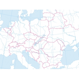 Mapa konturowa Europy 160x120cm