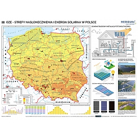 OZE - Strefy nasłonecznienia i energia solarna w Polsce 160 x 120 cm