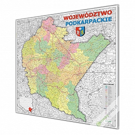 Podkarpackie administracyjno-drogowa 100x100cm. Mapa magnetyczna