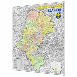 Śląskie administracyjno-drogowa 100x116cm. Mapa do wpinania