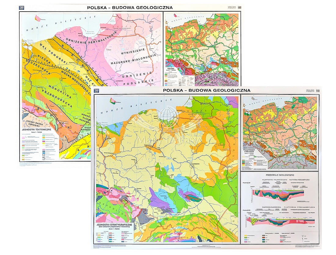 Mapa tematyczna Polski. Budowa geologiczna - Pomoce dydaktyczne, szkolne i  naukowe | Meritum